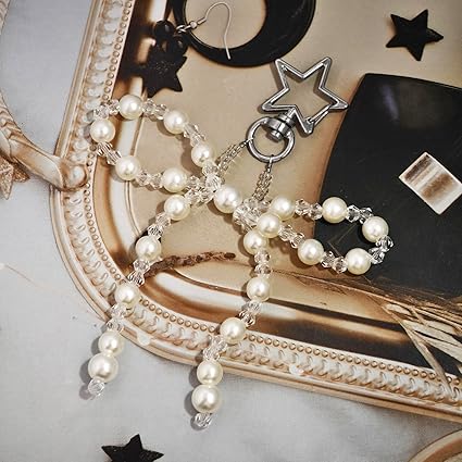 Vintage Pearl Bow Earrings with Star Metal Stud – Elegant Long Dangle Jewelry for Women